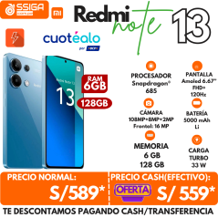 Note 13 4G 6+128 Azul