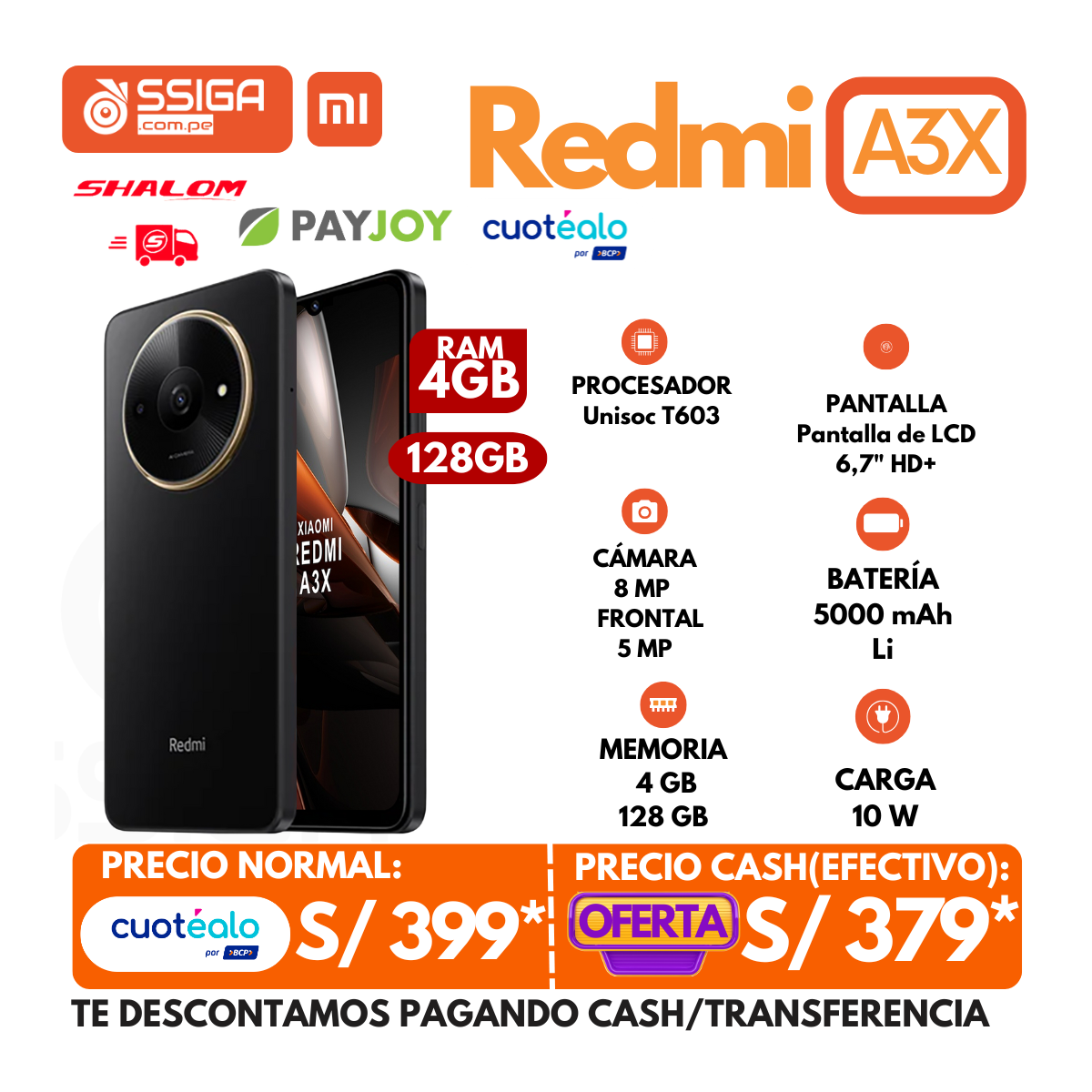 Redmi  A3x 4+128Gb Negro