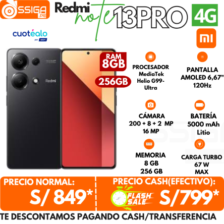 Note 13 Pro 4g 8+256Gb Negro