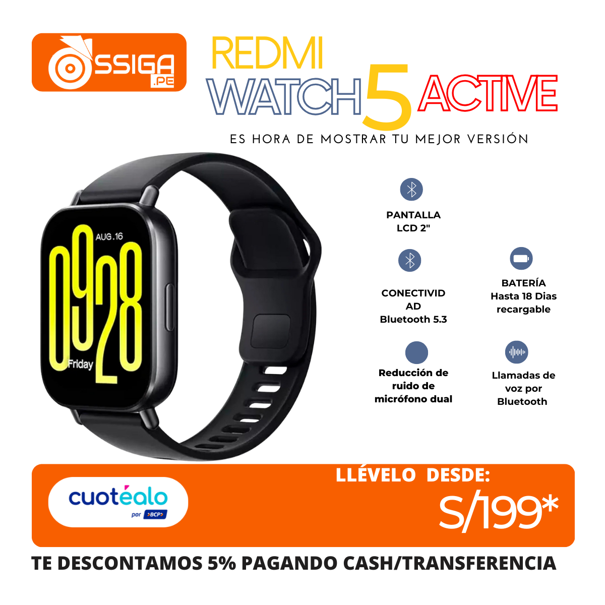 Redmi Watch 5 Active Negro