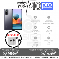 Redmi Note 10 Pro 6+128 Gris