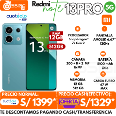 Note 13 pro 5G 12+512 Ocean teal