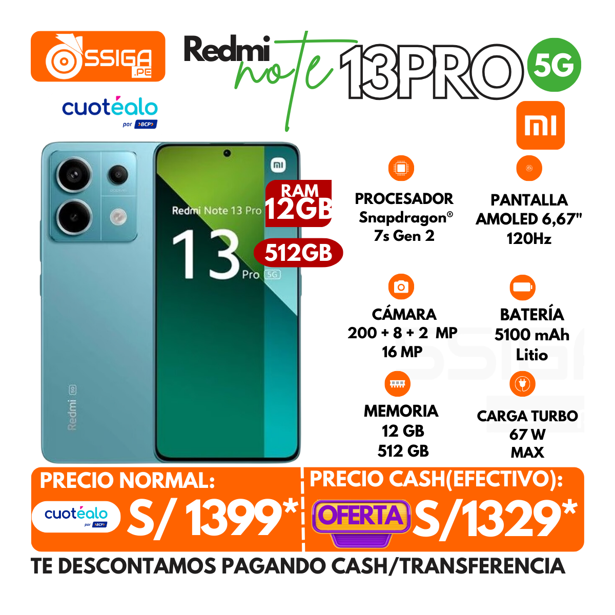 Note 13 Pro 5G 12+512 Ocean Teal