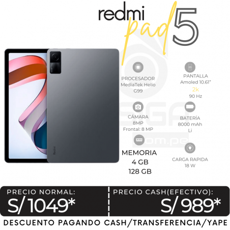 Tablet Redmi Pad 5 4GB+128GB GRIS