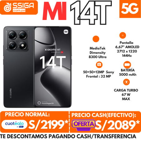 Xiaomi 14t  12+512Gb Negro