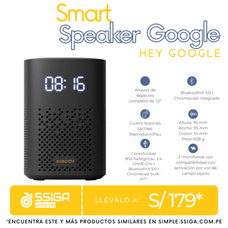 Asistente de google Smart Speaker Negro