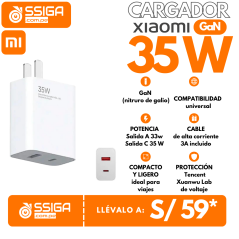 Cargador Rapido 20W Xiaomi Blanco