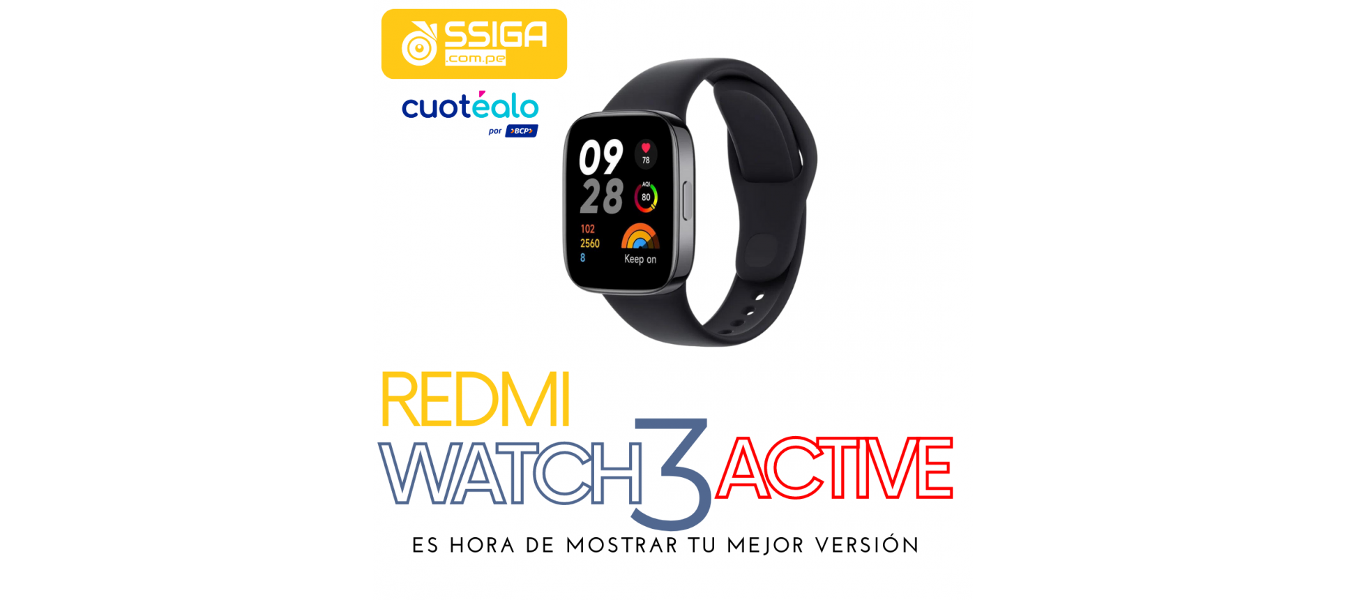 Smartwatch Xiaomi Redmi Watch 3 Active Negro