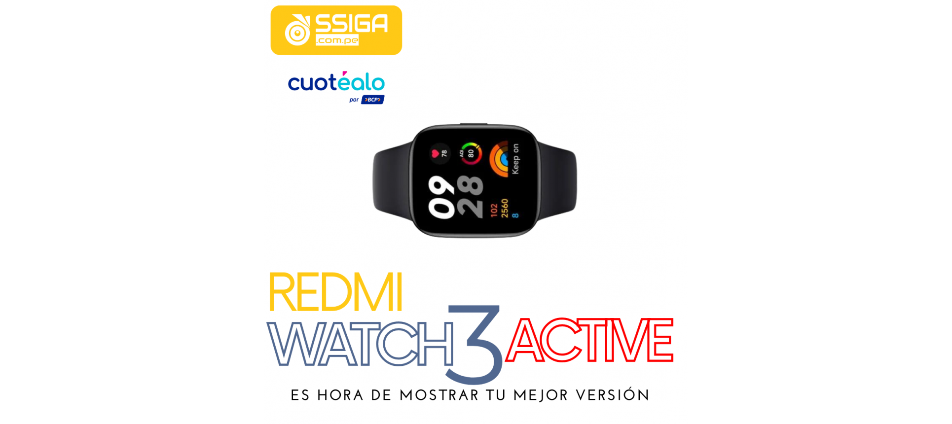 Xiaomi Redmi Watch 3 Active Negro + Protector de Pantalla Hidrogel XIAOMI