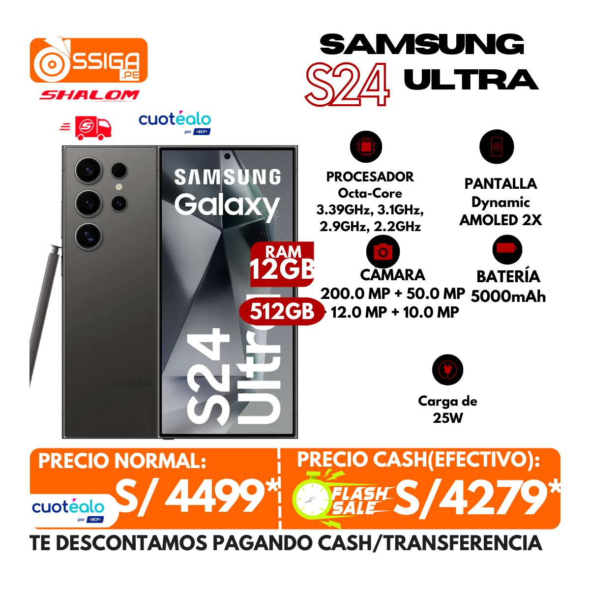 Samsung S24 Ultra 12+512Gb  Negro