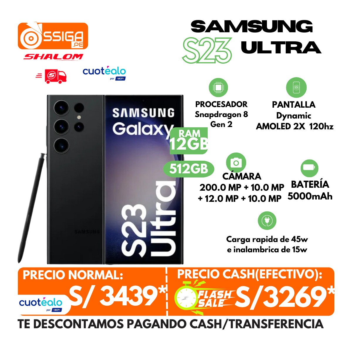 Samsung S23 ULTRA 12+512 Negro