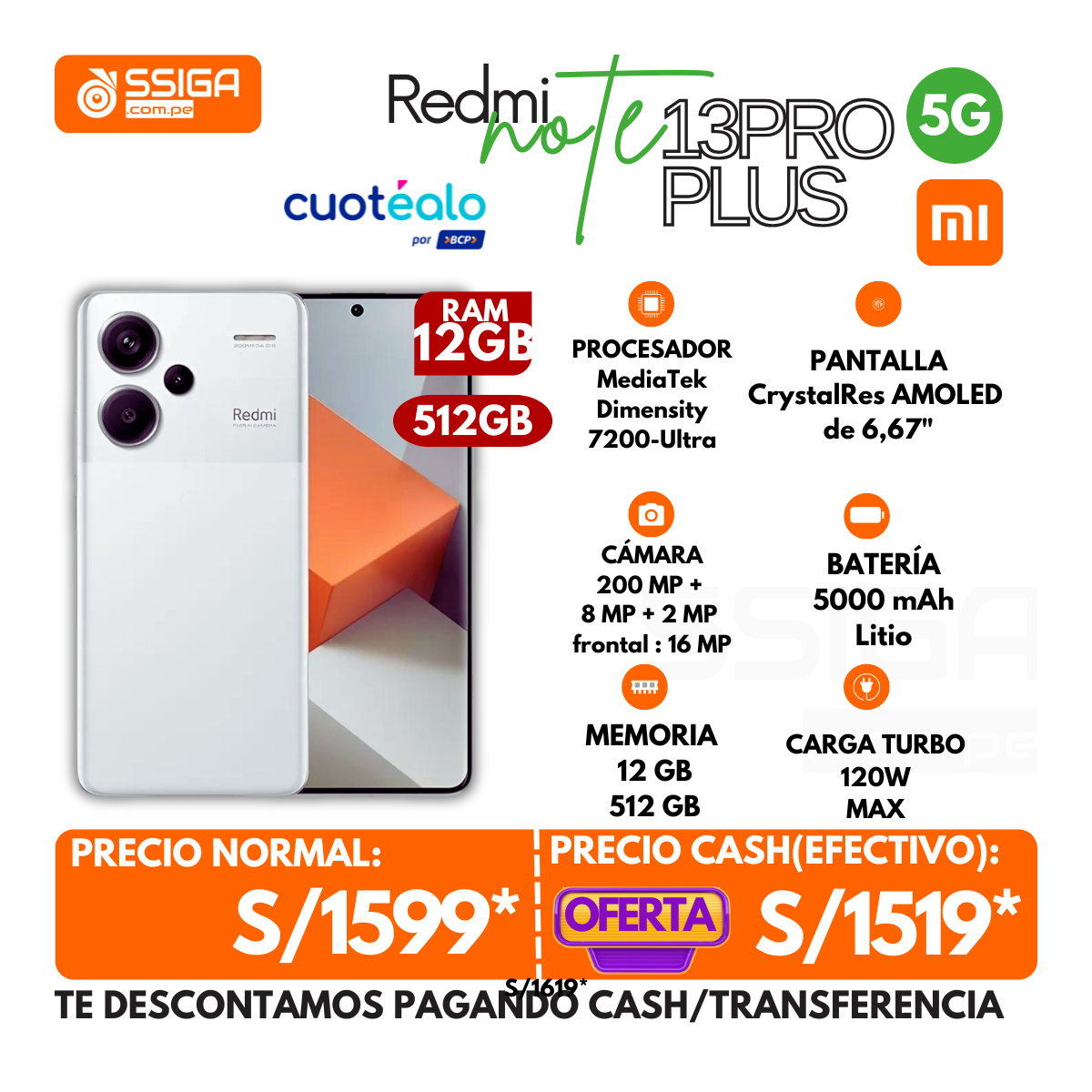 Note 13 pro Plus 12+512Gb Blanco