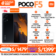 Poco F5 5G 8+256GB Negro