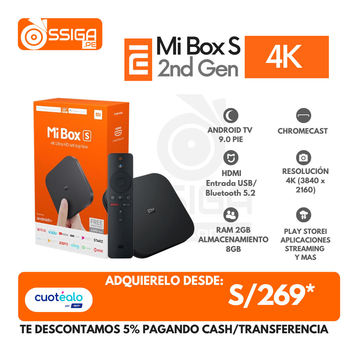 Mi Box S 2 Gen Negro