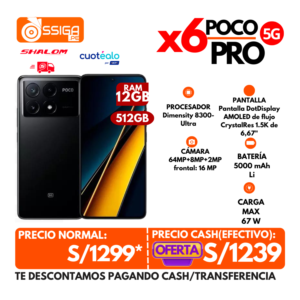 Poco X6 pro 12+512 Negro