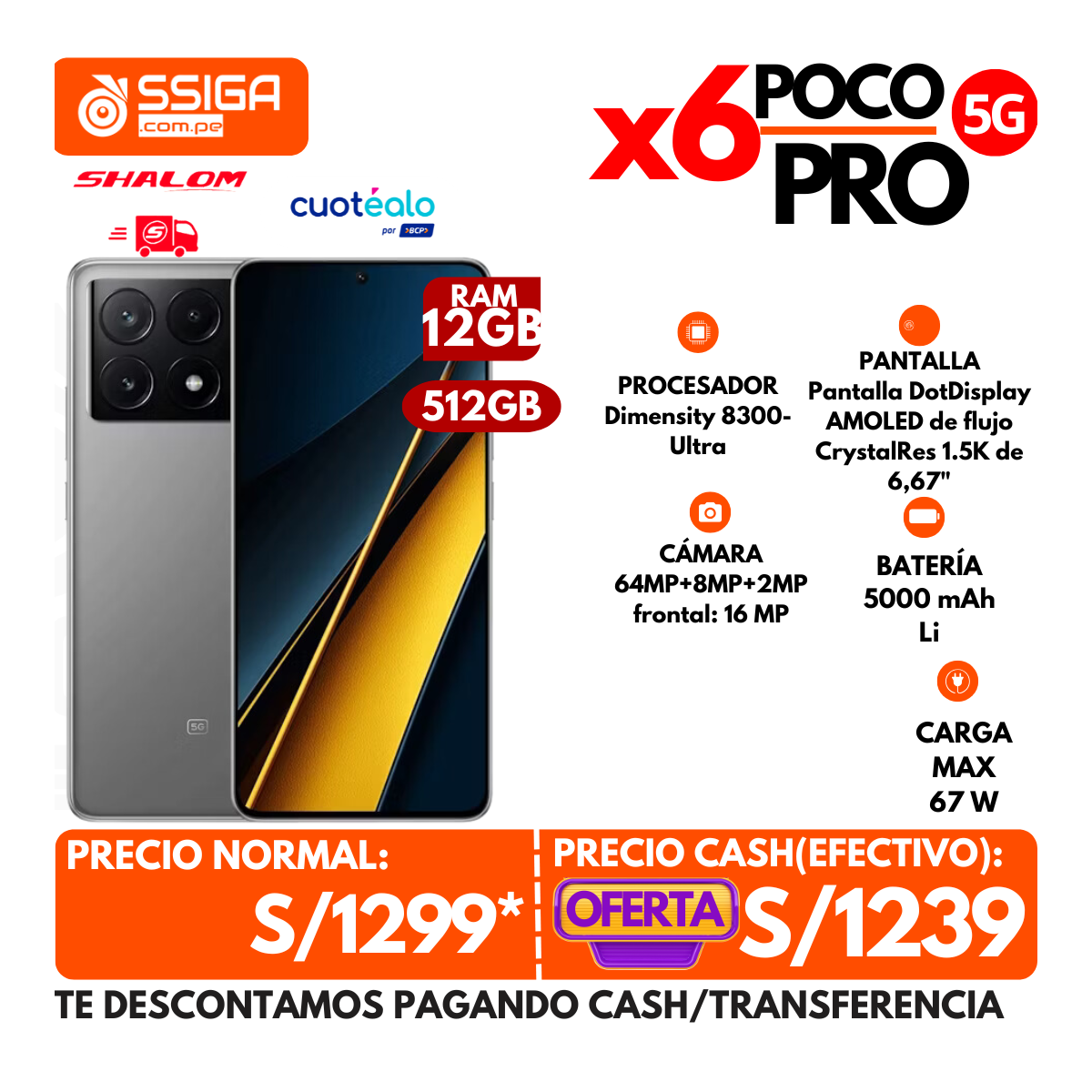 Poco X6 pro 12+512 Gris