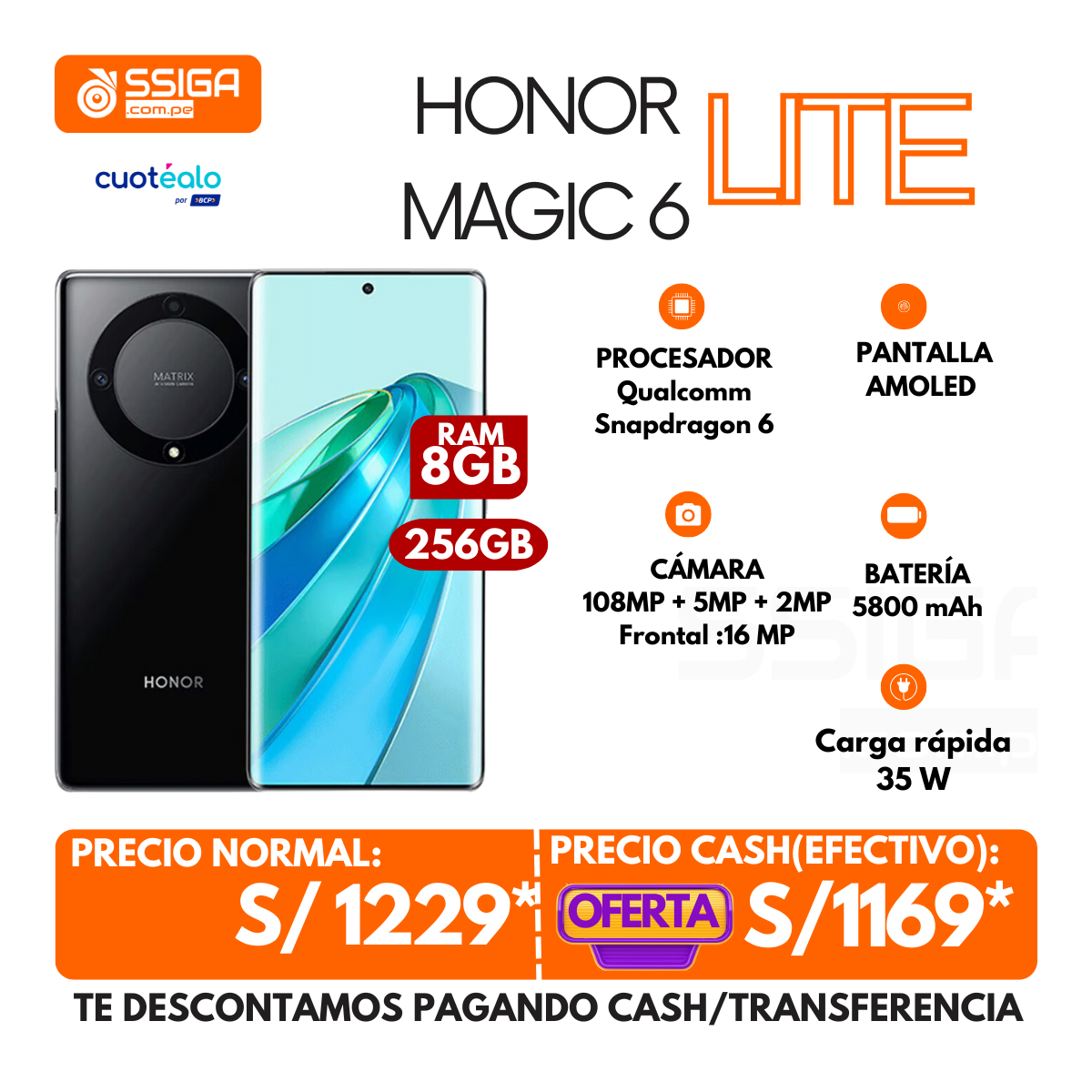 Honor Magic 6 Lite Negro