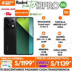 Redmi Note 13 Pro 5G 8+256GB Negro