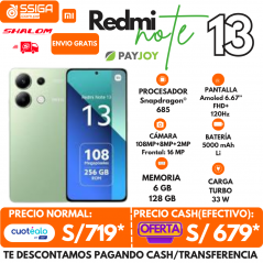 Redmi Note 13 4G 6+128GB Verde