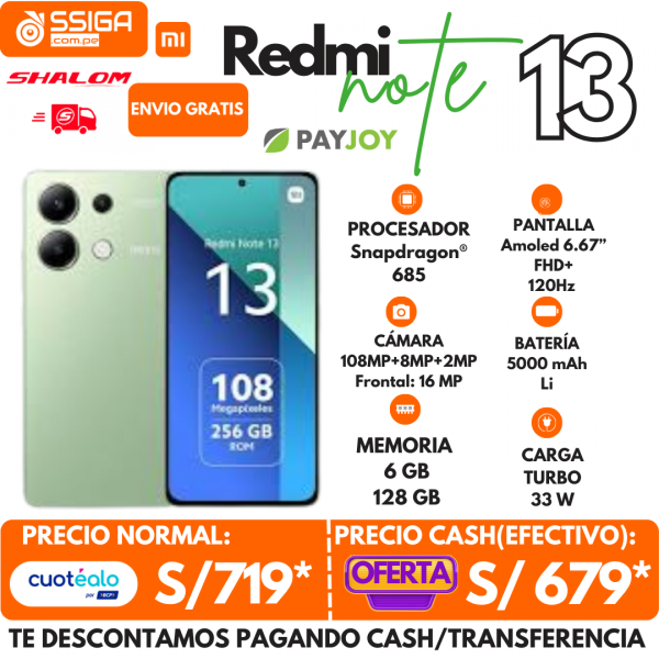 Note 13 4G 6+128GB Verde