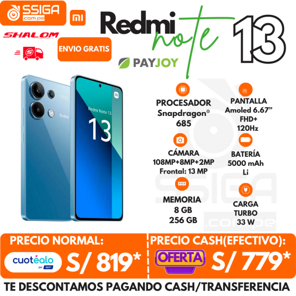 Redmi Note 13 4G 8+256GB azul