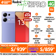 Redmi Note 13 Pro 4G 8+256GB Morado