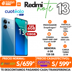 Redmi Note 13 4G 6+128GB Azul