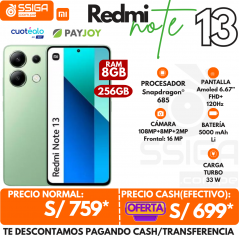 Redmi Note 13 4G 8+256GB verde