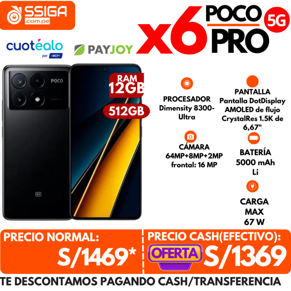 Poco X6 Pro 12+512GB Negro