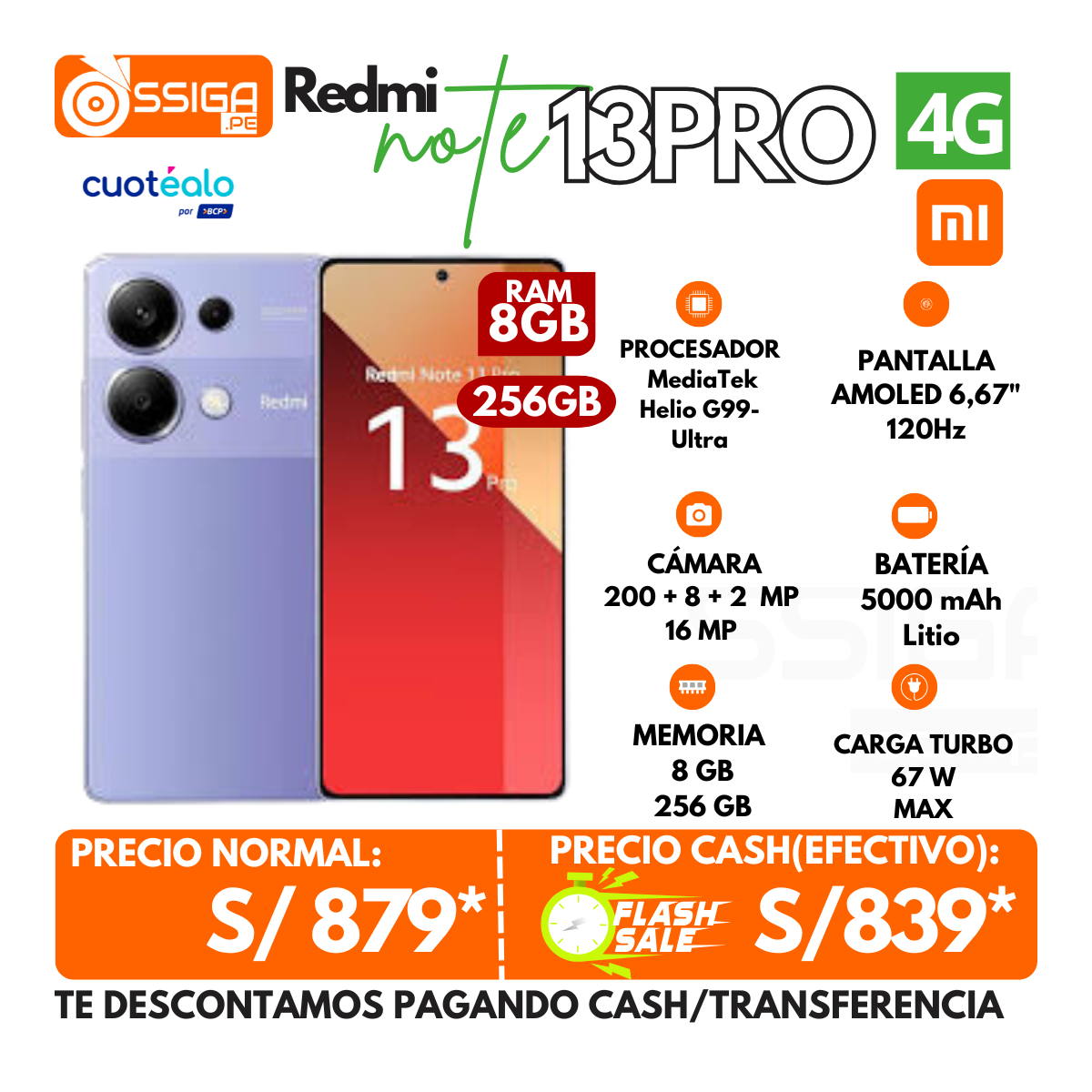 Note 13 Pro 4g 8+256Gb Purpura