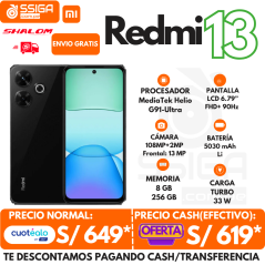 Redmi 13 4G  8+256 Negro