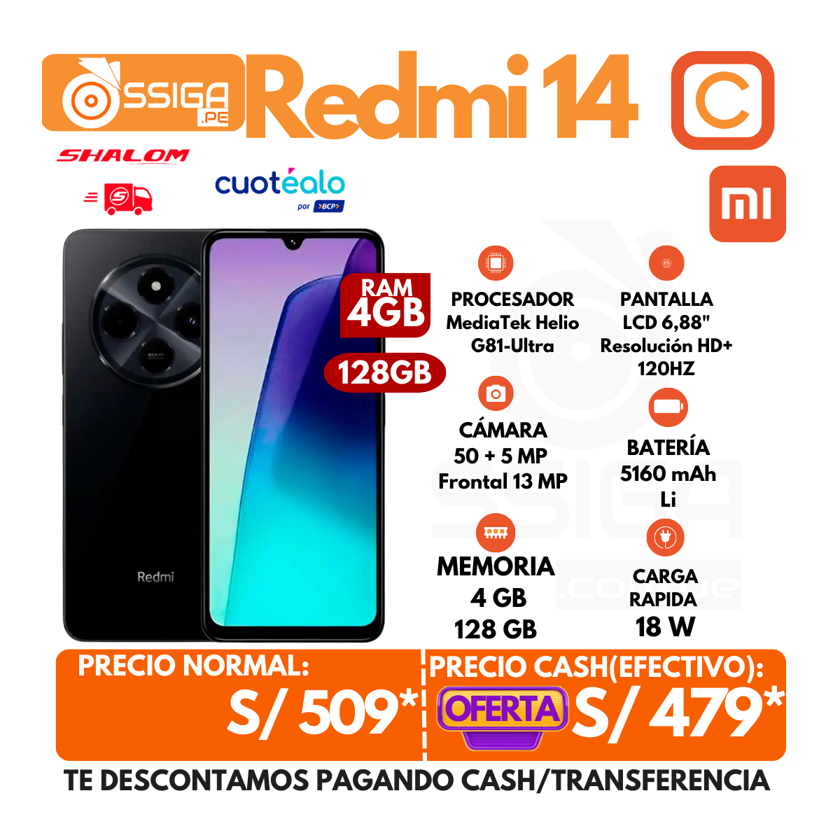 Redmi 14c 4+128Gb Negro