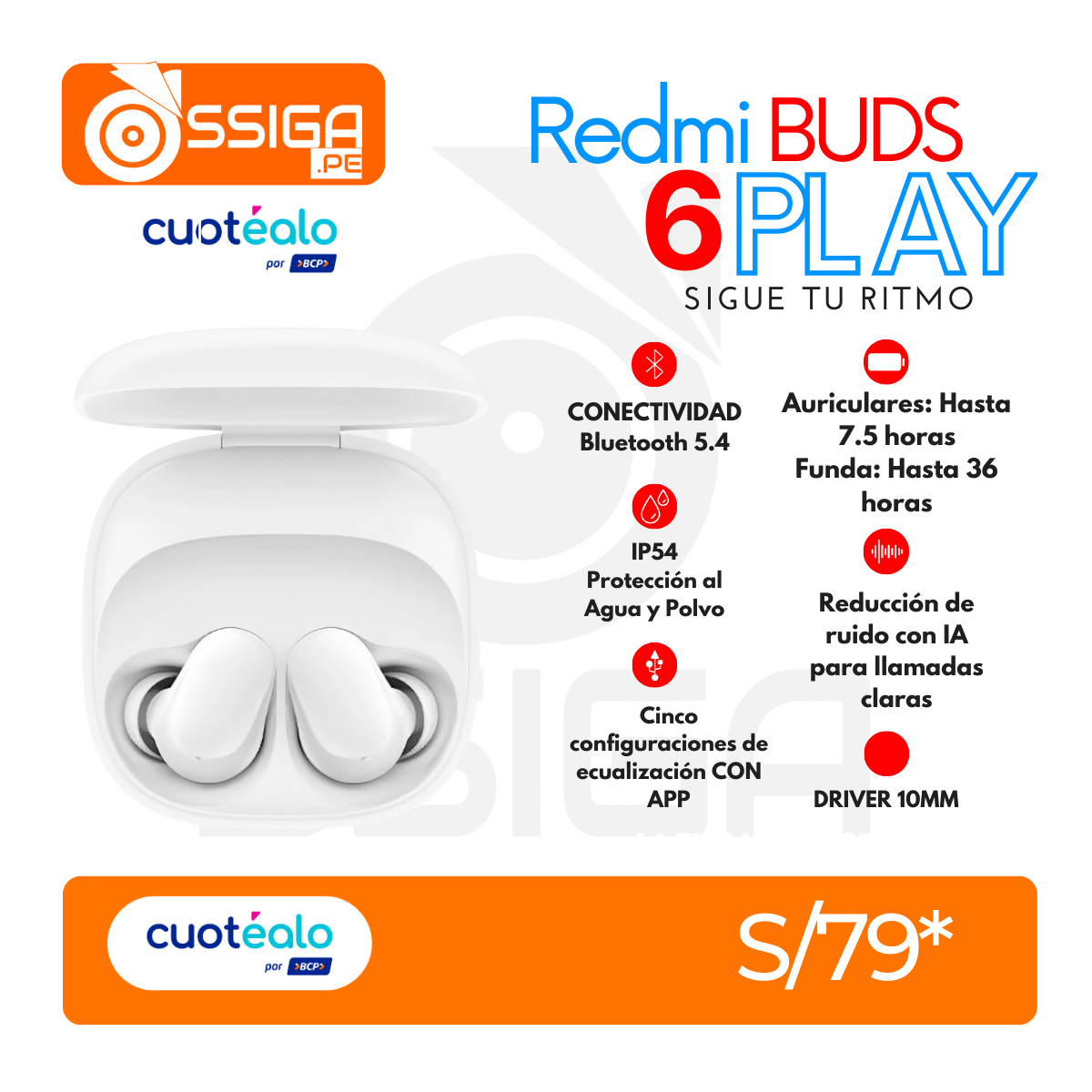 Audifono Redmi Buds 6 Play Blanco