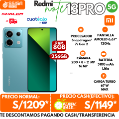 Note 13 pro 5G 8+256 Ocean teal