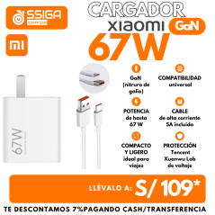 Cargador Turbo 67w Xiaomi Blanco