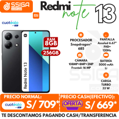 Redmi Note 13 4G 8+256 Negro