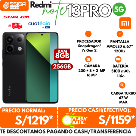 Note 13 pro 5G 8+256 Negro