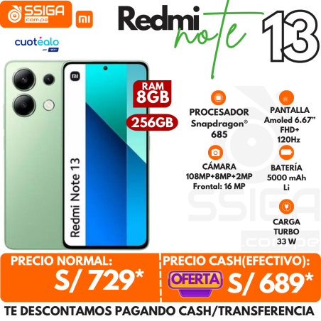 Redmi Note 13 4G 8+256 Verde