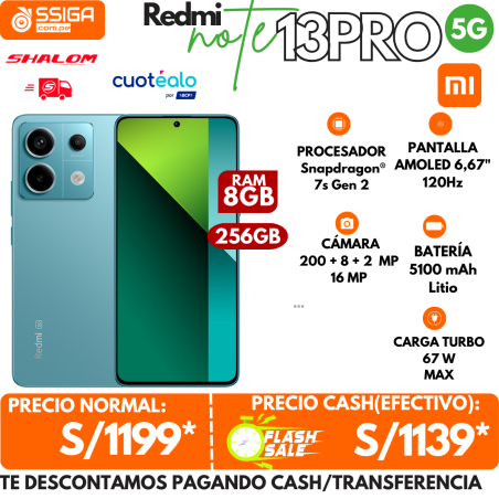 Note 13 pro 5G 8+256 Ocean teal