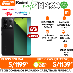 Note 13 pro 5G 8+256 Negro