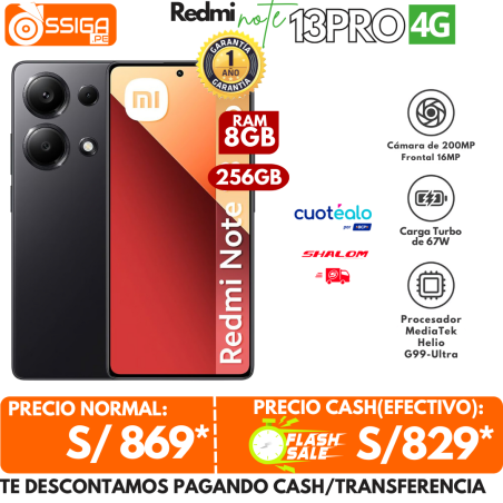 Note 13 Pro 4g 8+256Gb Negro