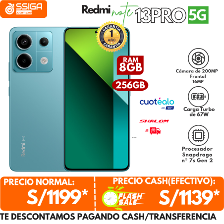 Note 13 pro 5G 8+256 Ocean teal