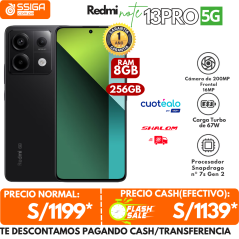 Note 13 pro 5G 8+256 Negro