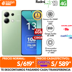 Redmi Note 13 4G 6+128 Verde