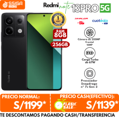 Note 13 pro 5G 8+256 Negro