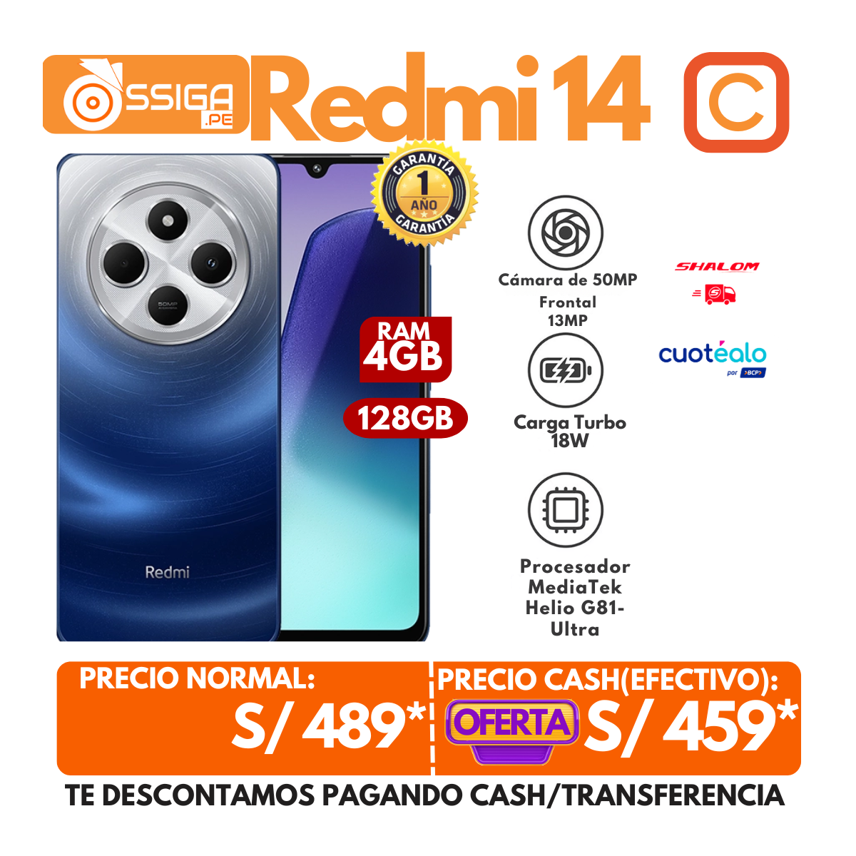 Redmi 14c 4+128Gb Azul