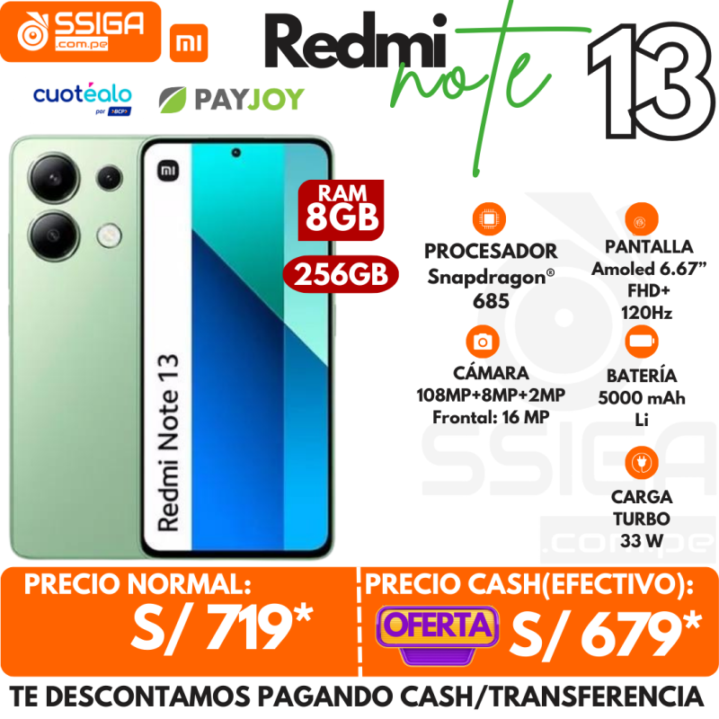 Redmi Note 13 4G 8+256 Verde